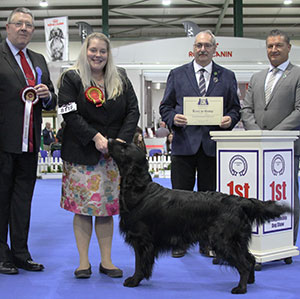 Mrs & Miss S & K Lutner & Miss K Holland Telurn Already In Trouble At Flatcharm with group judge Mr T Mather, Mr P Harding (Secretary) & Mr S Atkinson